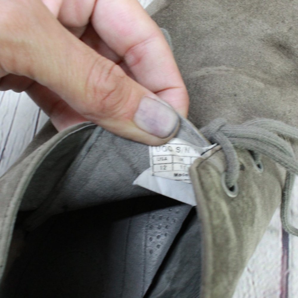 UGG Gray Suede Lace Up Chukka Boots Size 12 - Picture 7 of 9
